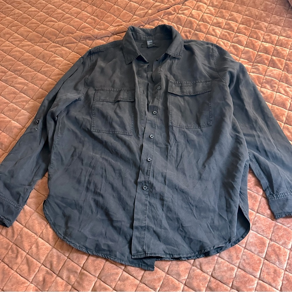 NWOT Forever 21 black soft button up